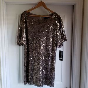 Cold shoulder sequined dress